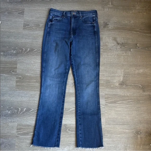 MOTHER High-Rise Straight Leg Jeans - Blue - High Waisted Rascal Sneak Fray - 27 - Picture 8 of 9
